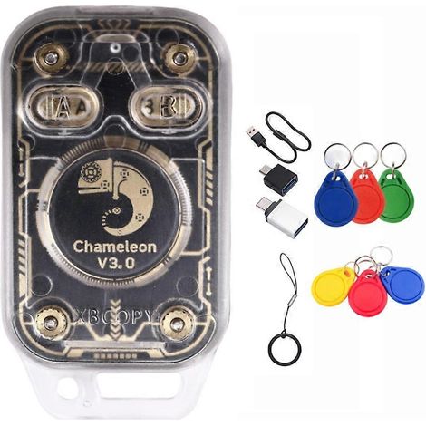 Émulateur de lecteur de puces RFID Chameleon V3.0, copieur d'étiquettes de cartes à puce d'identification 125K 13,56M + porte-clés NFC lecteur/graveur 3XUID/CUID (1/5)
