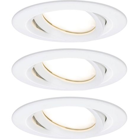 Paulmann Spot encastrable pour salle de bains jeu de 3 18 W blanc mat X236312 (1/5)