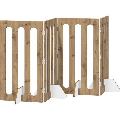 vidaXL Valla plegable para mascotas 4 uds. Roble artisan (1/2)