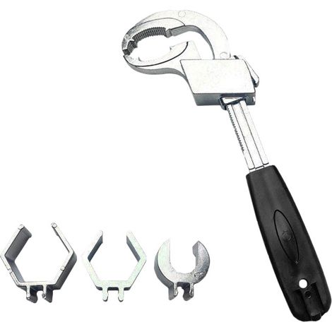 Clé à fourche universelle réglable : clé à molette réglable outil clé à fourche réglable clé à fourche avec 3 têtes de carte clé pour la réparation des conduites d'eau