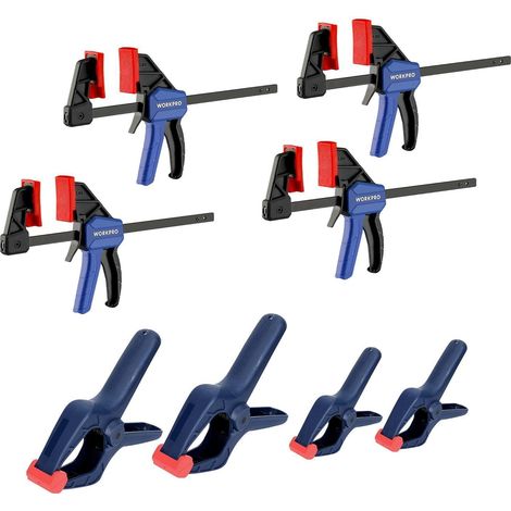 WORKPRO Mini Einhandzwinge Federzwinge Set 8tlg Holz Möbel 4 Schraubzwingen 4 (1/5)