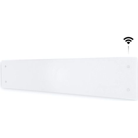 Radiador eléctrico ADAX Wi-Fi con frente de vidrio templado - Blanco - 800 W - 114,4 x 22,2 x 8,7 cm - CLEA L 08 KWT