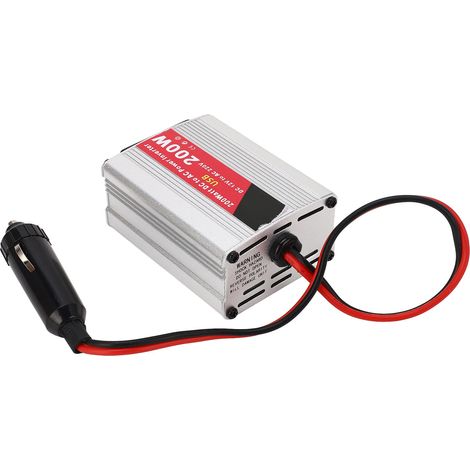 Convertisseur de tension allume-cigare 200 W (DC12V vers AC220V) avec charge rapide USB et prise universelle AC220V. (1/5)
