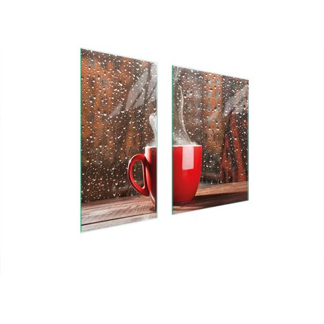 PLAQUE DE PROTECTION EN VERRE 75x52 CAFÉ (1/5)