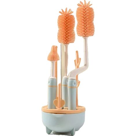Set per la pulizia dei biberon, include scolapiatti, diverse spazzole, C60-blu (1/2)