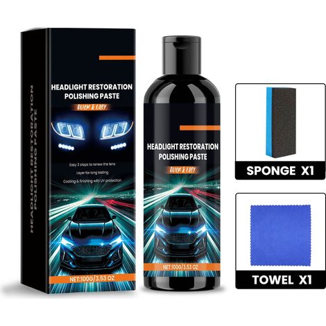 Pate De Reconditionnement Pour Phares Automobiles - Elimine Les Rayures Et Rend La Surface Claire - Pour Phares En Polycarbonate - 100 G (1/5)