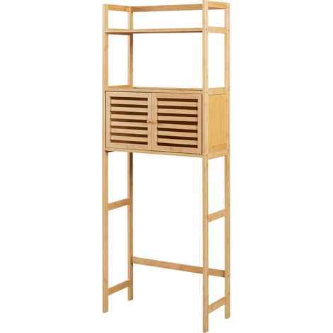 Estantería de diseño atemporal para salón dormitorio o baño mueble de almacenaje 158 x 60 x 26 cm bambú natural 030011187