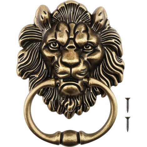 15,8 cm großer Türklopfer in Antikbronze-Optik mit Tigerkopf-Design als Ersatz für die Haustür (1/5)