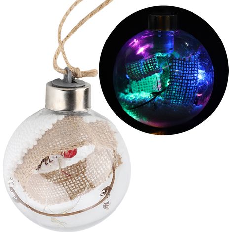 Boule Lumineuse - Corde De Chanvre Et Fil De Cuivre - LED Pour Patio Et Arbre De Noël - Lot De 2 (1/5)