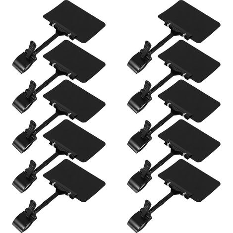 Hemobllo Jeu de 10 Supports pour Étiquettes Prix Plastique Noir (1/5)