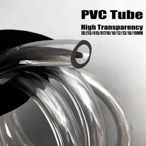 Tube flexible en PVC transparent (diamètre intérieur 8 mm x diamètre extérieur 14 mm) pour arrosage de jardin, lavage de voiture, aquarium et pompe à eau.
