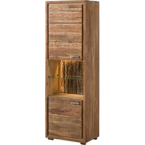 Vitrine Akazie 58x40x180 natur lackiert BARK 102