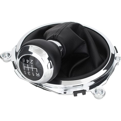 Pomello del cambio Audi TT 8J 06-14 NERO/CROMATO + CUFFIE NERE CON CORNICE CROMATA 6 MARCE (1/5)