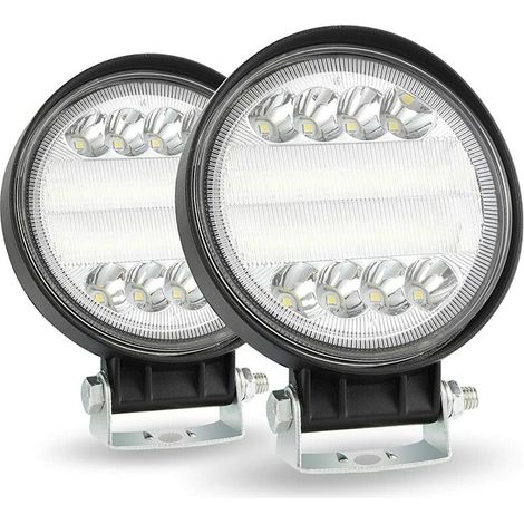 2PCS Phare de Travail à LED Barre de Travail Feux antibrouillard 72W 4 Pouce 6000K 7200LM pour CamionTracteur Moto ATV (1/3)