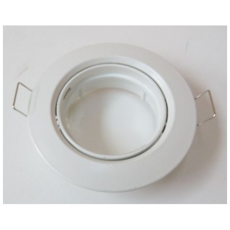 Kit spot encastré blanc Ø 85mm orientable avec douille G5.3 sans lampe 12V ni transfo ZADORA QBS570 PHILIPS 573281 (1/2)