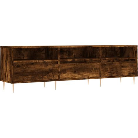 Mobile TV Armadietto TV Mobile Porta TV Rovere Fumo 150x30x44,5 cm in Legno Multistrato (1/4)