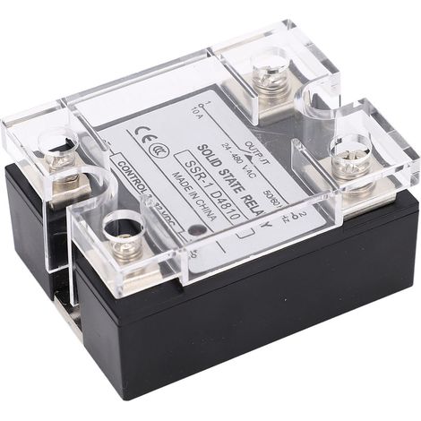 10-A-Halbleiterrelais, SSR-Halbleitermodul, DC-Steuerung 3–32 V, AC-Last 24–480 V, robuster optischer Schalter (1/5)