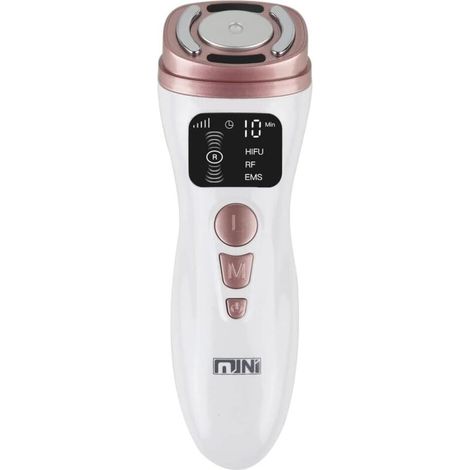 Mini appareil HIFU pour le massage facial par ultrasons, EMS et radiofréquence, pour le rajeunissement et le raffermissement de la peau et les soins du visage. Produit de beauté.