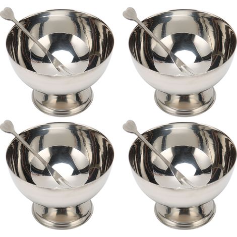 Ensemble de 4 pièces en acier inoxydable : coupe à salade, coupe à milkshake, coupe à goûter, coupe à glace, coupe à sucette glacée, bol à boissons froides et à dessert, tailles courte et moyenne. (1/5)