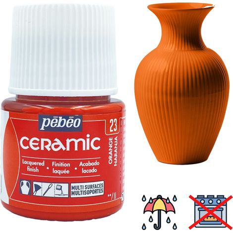 Pittura ceramica decorativa e resistente a FREDDO PEBEO 23 ARANCIO 45ml (1/5)