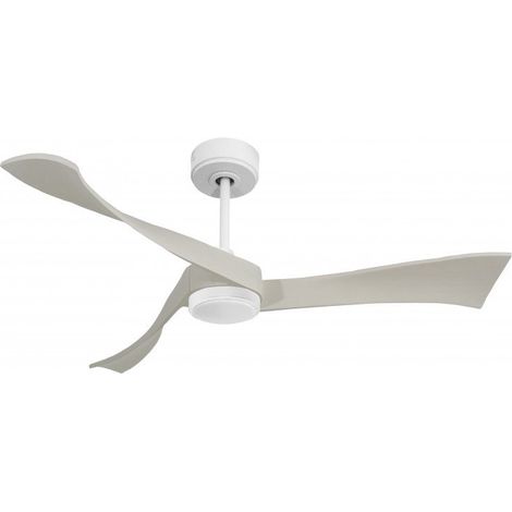 Twist snow, Ventilateur déstratificateur d'air, pales bois laquées blanche132 Cm, moteur blanc mate, avec point lumineux LED. (1/2)