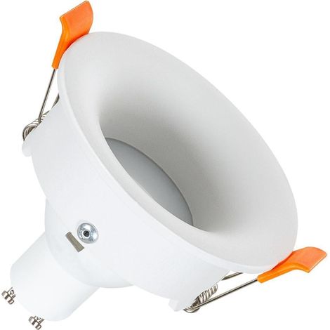 Aro Downlight Circular Luz Indirecta Blanco para Bombilla LED GU10 / GU5.3 Corte Ø 70 mm Blanco