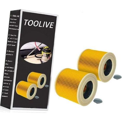 2x filtre à cartouches pour aspirateur compatible avec Kärcher WD 2.200, WD 2500 M, WD 3.200, WD 3.300 M, WD 3.500 P (1/3)