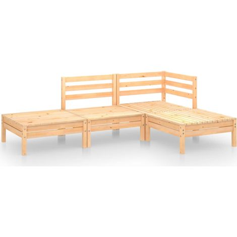 Maison Exclusive - 4-tlg. Garten-Lounge-Set Massivholz Kiefer (1/5)
