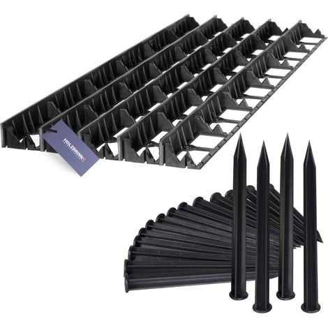 HOLZBRINK Bordures de Pelouse Bande Droite en PVC avec 30 Ancrages de Fixation, Hauteur 58 mm, Longueur 10 m, HRK01B-58