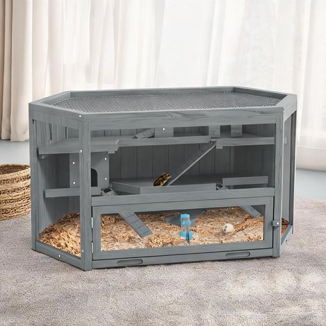 Cage pour rongeur en tannenholz PS-Plexiglas 115 x 60 x 55 cm (1/5)