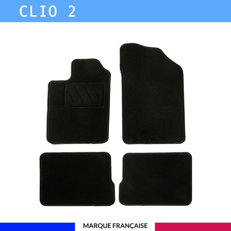 Tapis de voiture sur mesure pour Renault Clio 2 (2001-2012) – Lot de 4 pièces – Tapis de sol antidérapant AUTOGRIP®