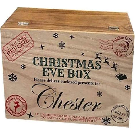 Boîte à souvenirs de Noël en bois, coffret cadeau de Noël pour enfant (1/4)