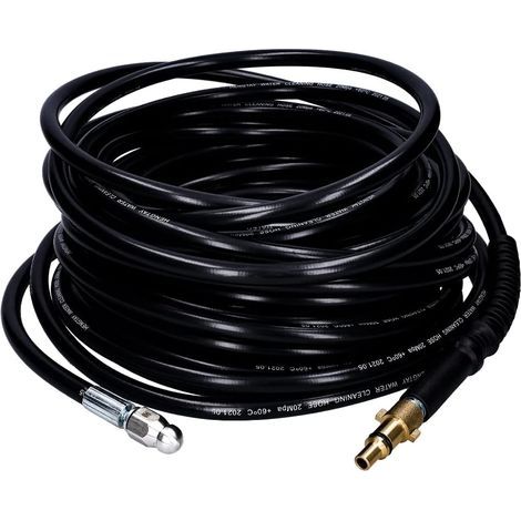 20m QC, 200 bar, 60°C drain cleaning hose for Nilfisk and Stihl high-pressure cleaners (1/3)
