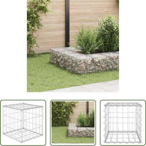 Bordure de jardin - Lit surélevé cube à gabion Fil d'acier 30x30x30 cm (1/5)