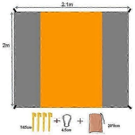 Tapis de plage imperméable (210 x 200 cm) - Résistant au sable, idéal pour le camping et les pique-niques (1/5)
