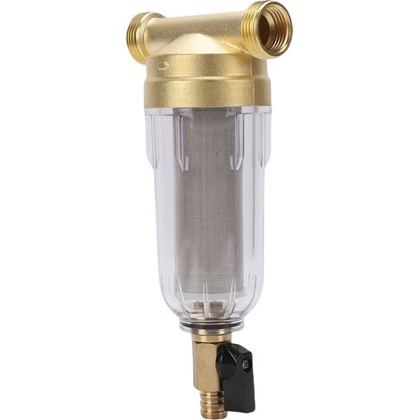 Filtre à sédiments pour toute la maison, préfiltre lavable à contre-courant, filetage mâle G3/4 et femelle G1/2 pour machine à laver (1/5)