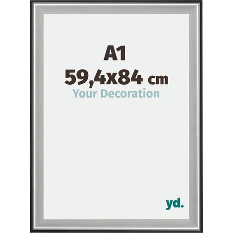 Cadre Puzzle A1 - 59.4x84 cm - Noir Argent Poli - Bois - Birmingham. (1/5)