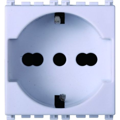 Modulo presa schuko, serie Venus, bianco, 16A, compatibile con serie Vimar Arkè - Ettroit VA2102B