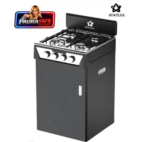 Piano Cottura Campeggio a Gas 4 Fuochi STAYLUX con portabombola M.POKER-B (NERO) (1/3)