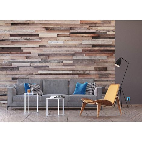 Papier peint mural initissé XXL planches bois 360x270 cm (1/3)