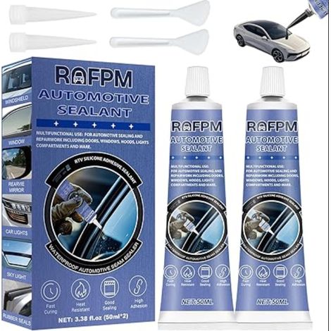 Colle Pare Brise Voiture Silicone Noir Mastic Carrosserie Reparation Joint Adapté au Scellement des Portiere Fenêtres Toits Retroviseur (1/5)