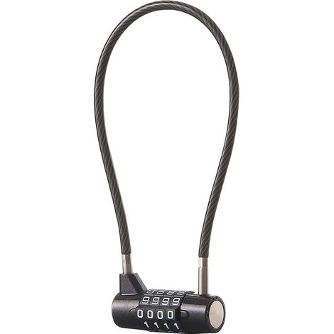 Câble de verrouillage à combinaison à 4 chiffres pour armoire, longueur torsadée, câble durable, idéal pour les armoires, les salles de sport, les clôtures, les boîtes à outils, les valises, le rangem