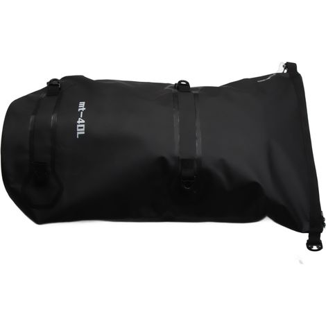 (Exclusivité Asie du Sud-Est) Sacoche étanche pour vélo, sac à dos de voyage pour moto, sacoche horizontale pour motard, sac étanche à la pluie, noir, 40 L + 4 sangles à dégagement rapide (1/2)