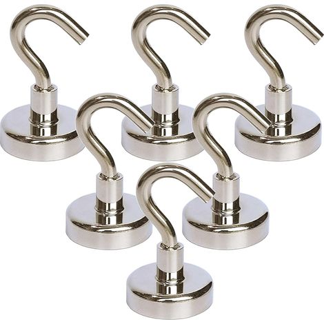 SHINING HOUSE 6 pièces Crochets magnétiques, aimants de robustes avec crochet pour le réfrigérateur, crochet de croisière plus fort pour suspendre, cintre magnétique pour cabines, grill (1/3)