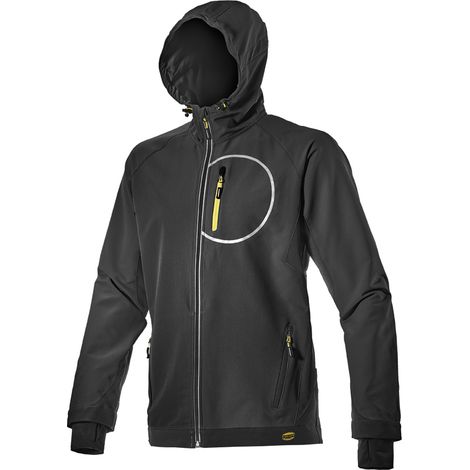 Veste de travail DIADORA S.P.A TRAIL Noir Softshell Coupe-vent XXL