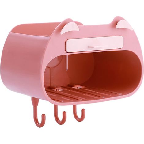 Organisateur De Salle De Bain Porte- Mural Matériau PP Auto-drainant Design Peu Encombrant Adapté Au Bois Au Verre Et Au Marbre