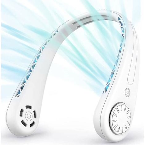 Mini Ventilateur Cou - E.F.Connection- USB Portable Léger - 3 Vitesses - Blanc (1/4)