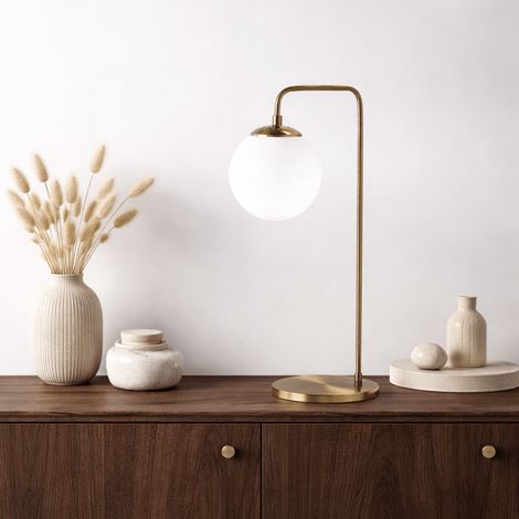 Tischlampe Bronzefarbene Glaskrempe