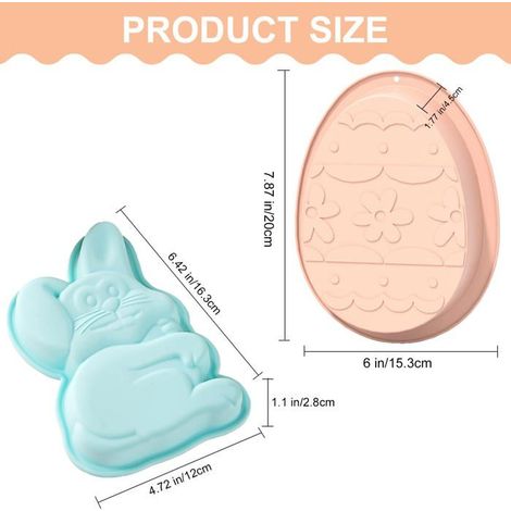Moule Gâteau Lapin Pâques - Set 3D - Silicone Agneau Pascal Oeuf - Pâtisserie Aucunely (1/5)