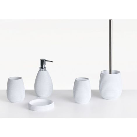 Badaccessoires Set 5-teilig QUILA Weiß